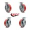 Service Caster 8 Inch Red Poly on Cast Iron Swivel Caster Set with Ball Bearings 2 Brakes SCC SCC-30CS820-PUB-RS-2-TLB-2 - alternate 6